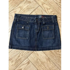 Gap Women Mini Jean Denim Skirts Pocket Dark Wash Blue size 10